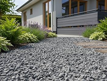 Amazon | 砕石 砂利 敷き 石 黒 庭 外構 駐車場 美濃黒砂利 敷く